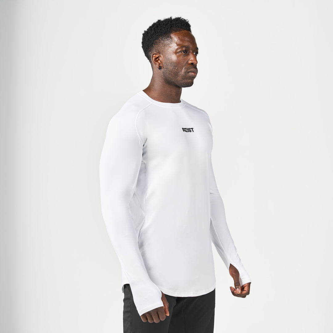 Performance Long Sleeves Tee - Cotton White