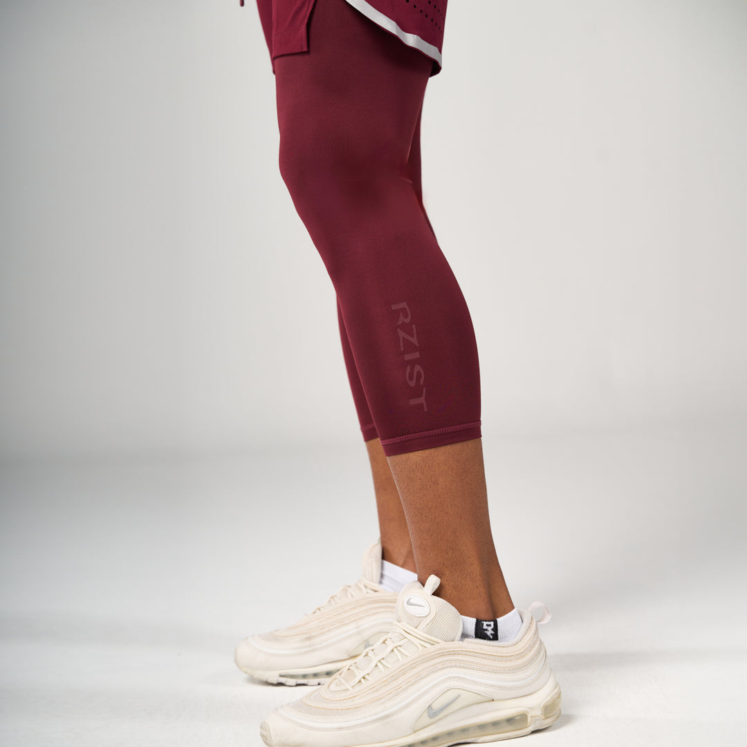 2 in 1 Long Shorts - Maroon