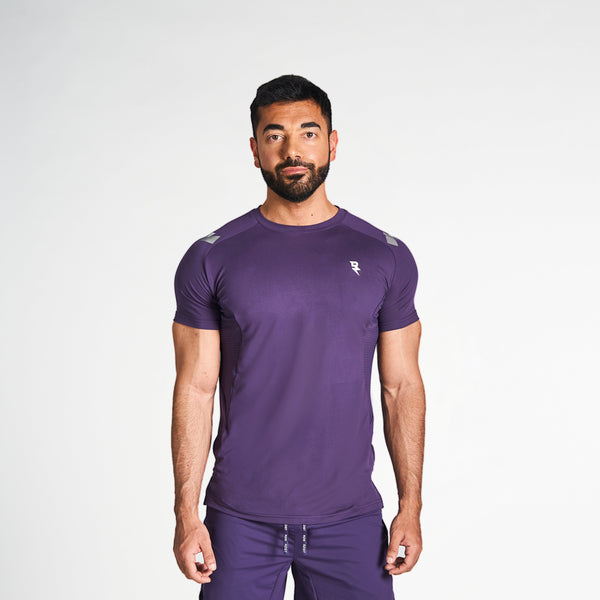Never Settle Men's Purple Performance T-Shirt