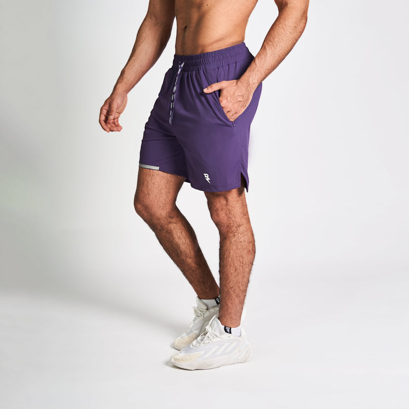 Never Settle Men's Purple Performance Shorts