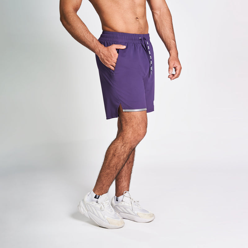 Never Settle Men's Purple Performance Shorts