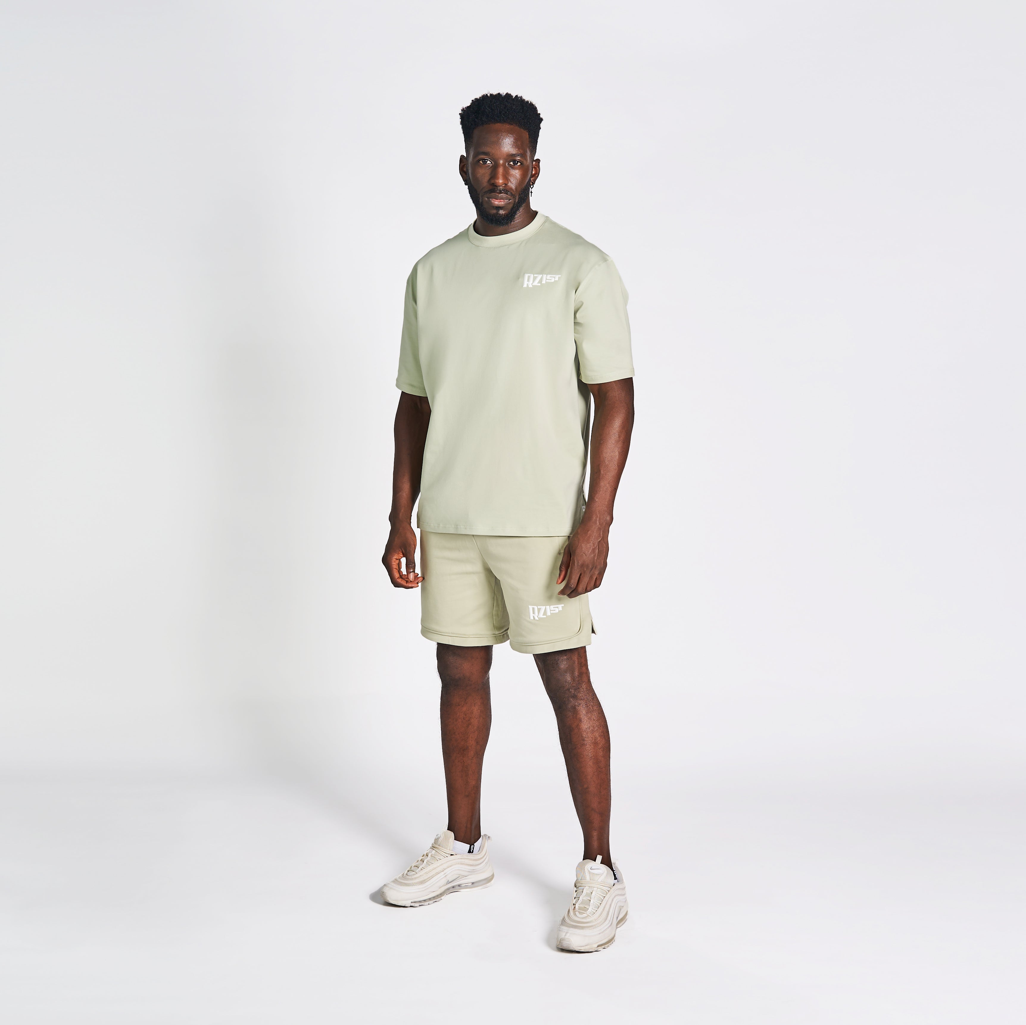 T-Shirt For Men’s Drop-Shoulder Tee RZIST In Desert Sage T-Shirt - RZIST