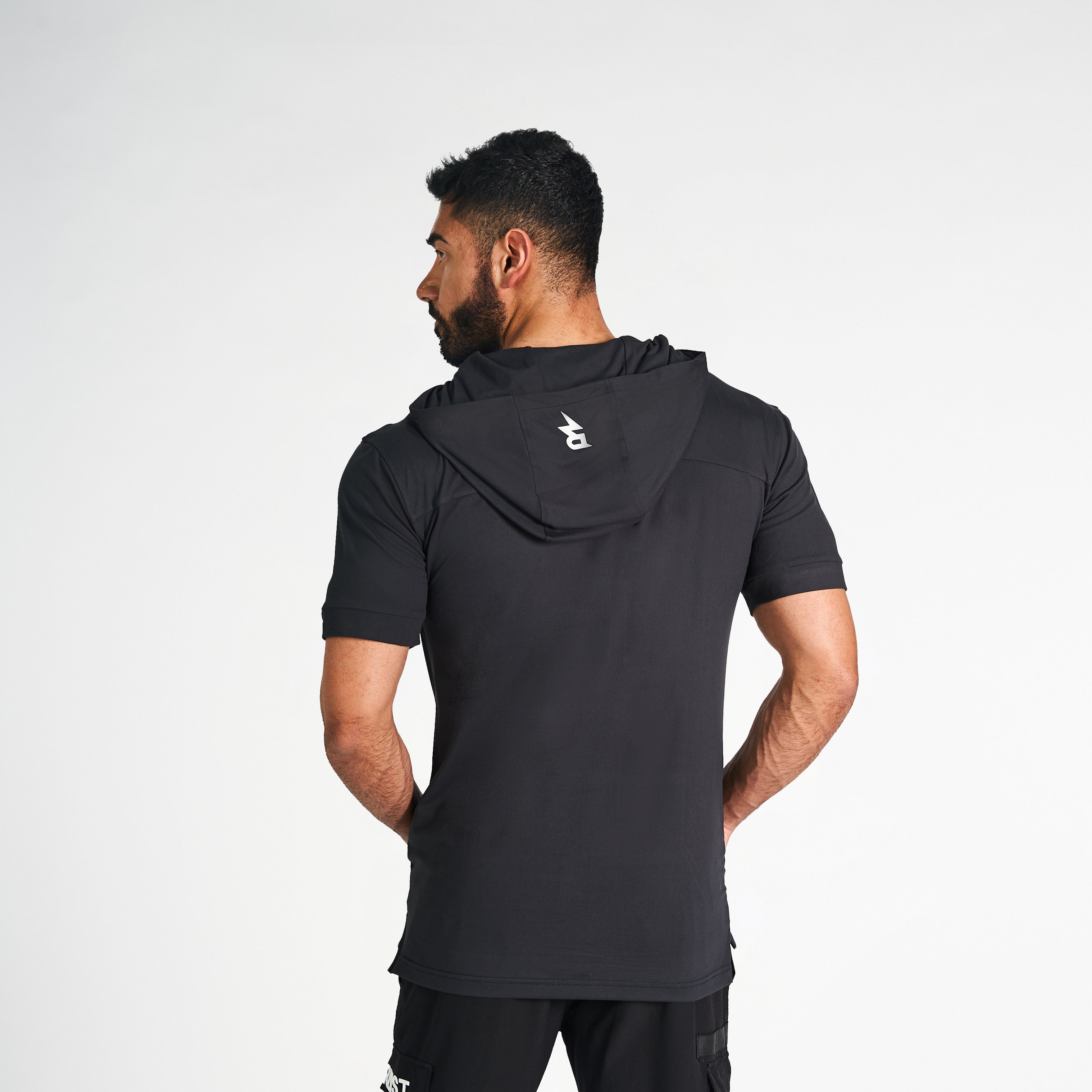 Hoodie For Men's Sportswear RZIST Black Short Sleeve Hoodie - RZIST