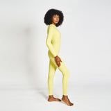 Canary Yellow Women's Full Body Swimsuit with Waist Scarf