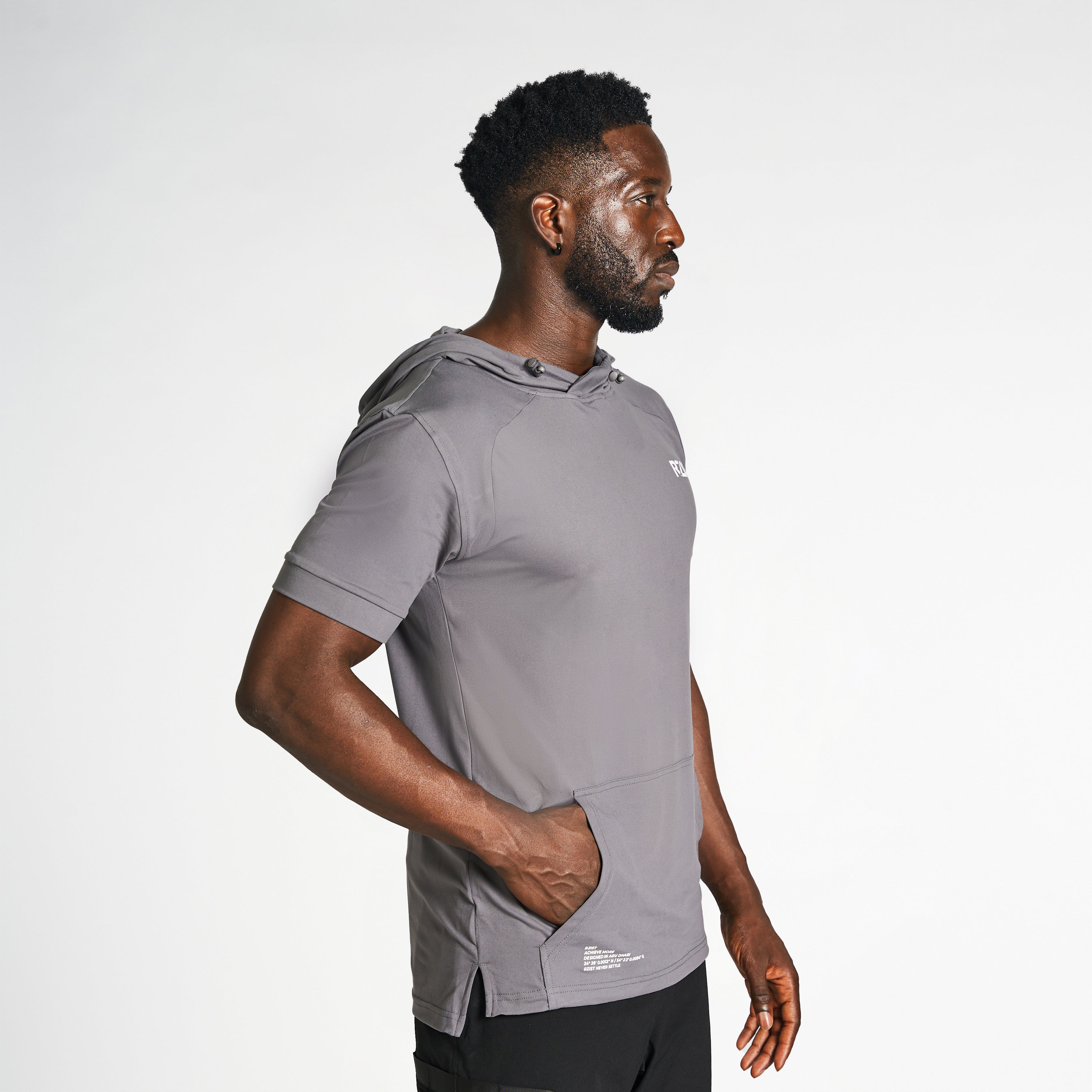 Lightweight Short Sleeve Hoodie Grey