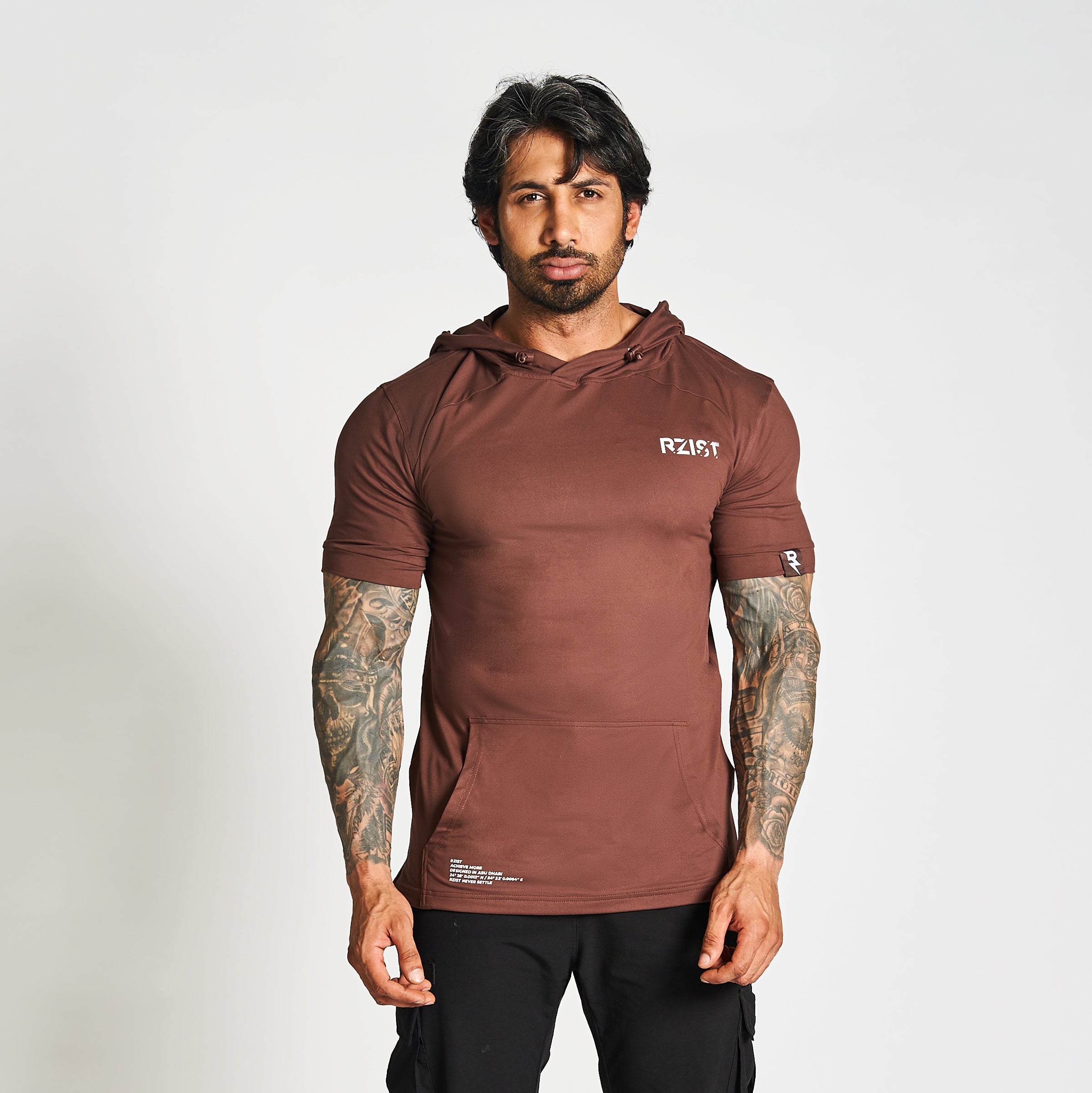 Hoodie For Men's Sportswear By RZIST Deep Brown Hoodie