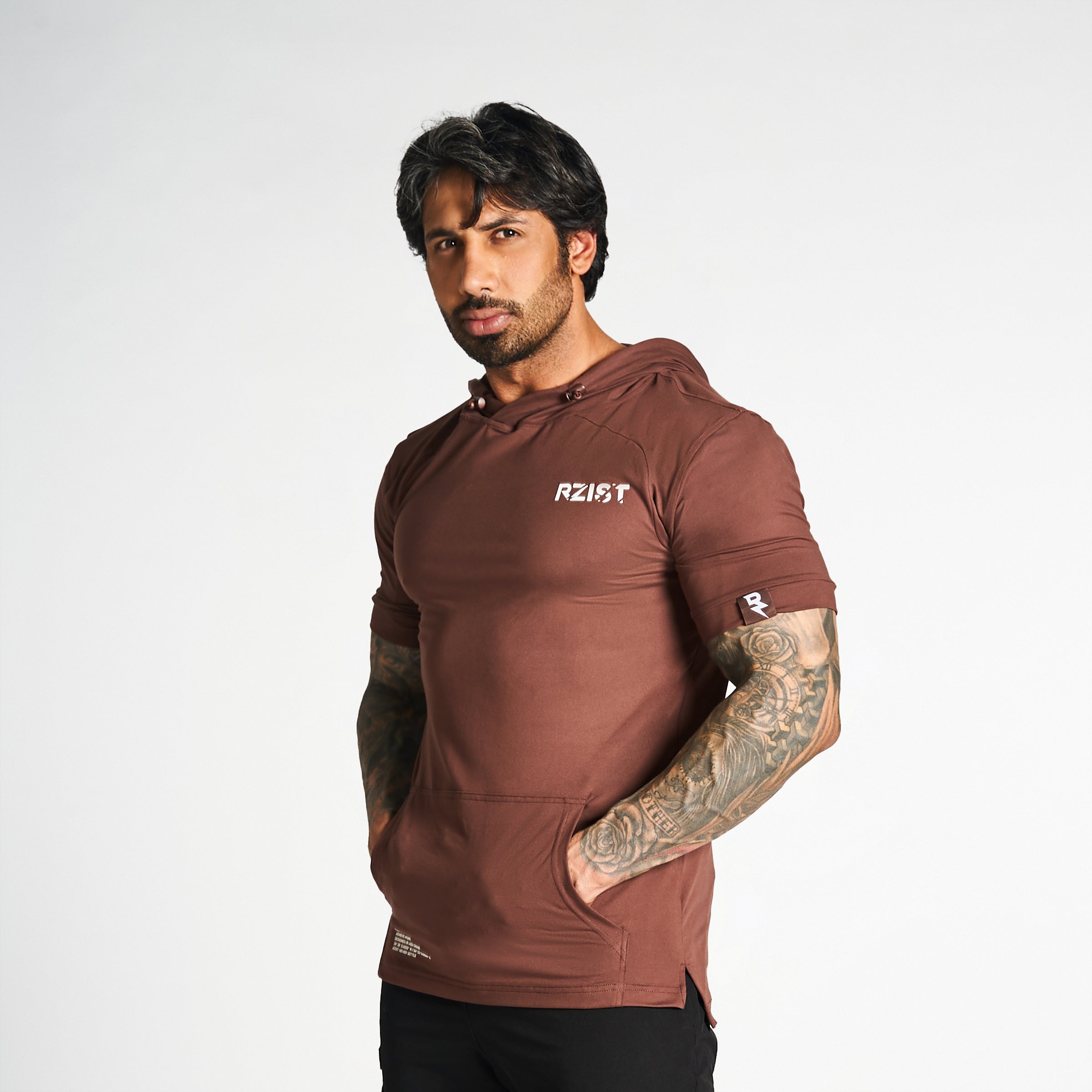 HYPESTFIT Men's Hooded Shirt Casual Phantom Hoodie Short Sleeve Sport  Training T-Shirt Gym Outdoor, Grey, L: Buy Online at Best Price in UAE 