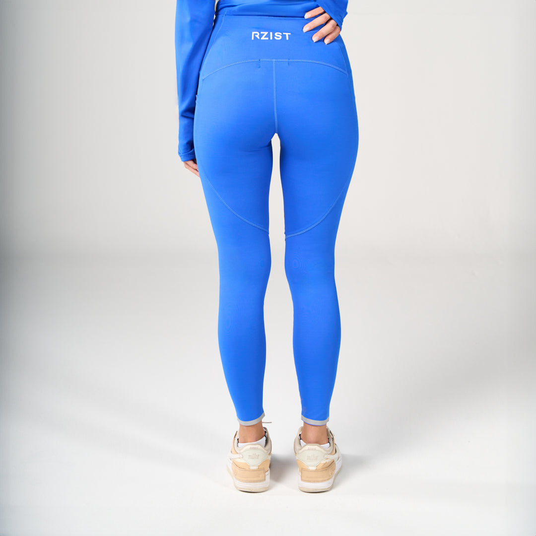 Performance High Waist Leggings - Azure Blue