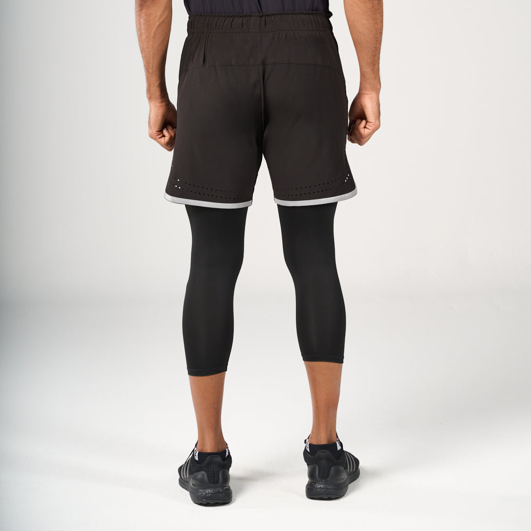 ⁠2 in 1 Long Shorts - Black