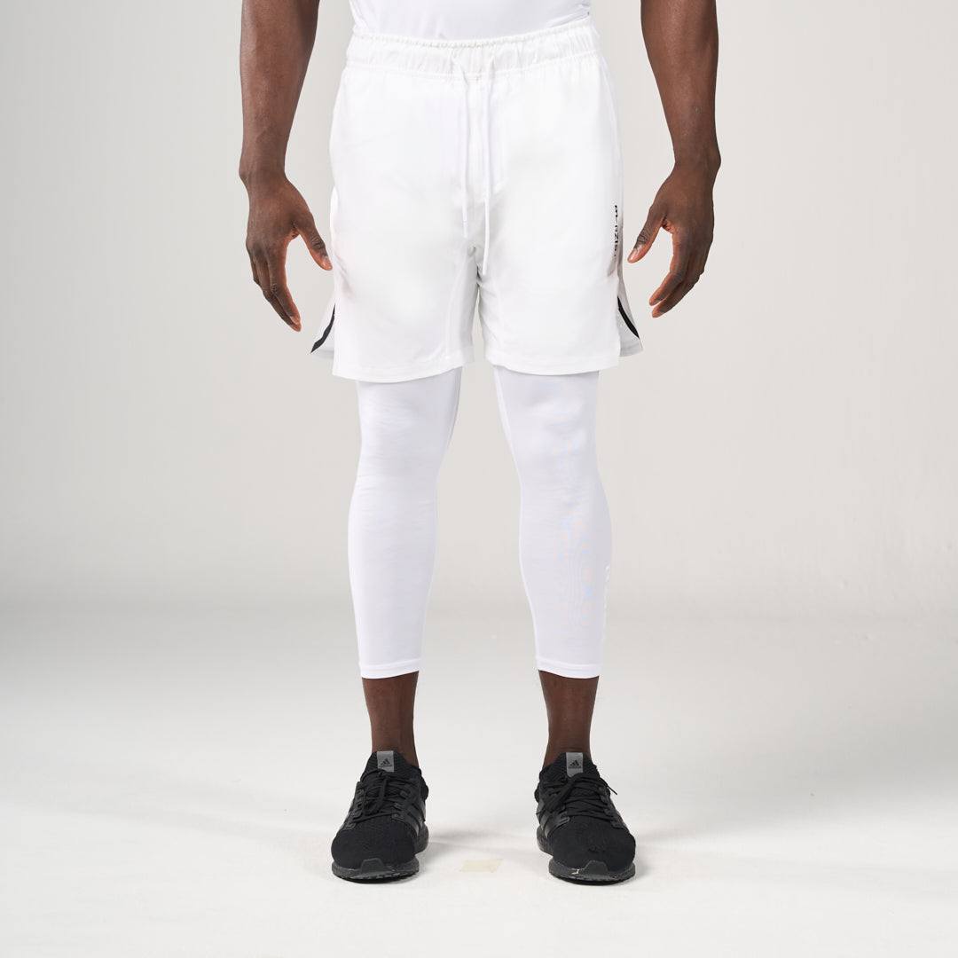 ⁠2 in 1 Long Shorts - White