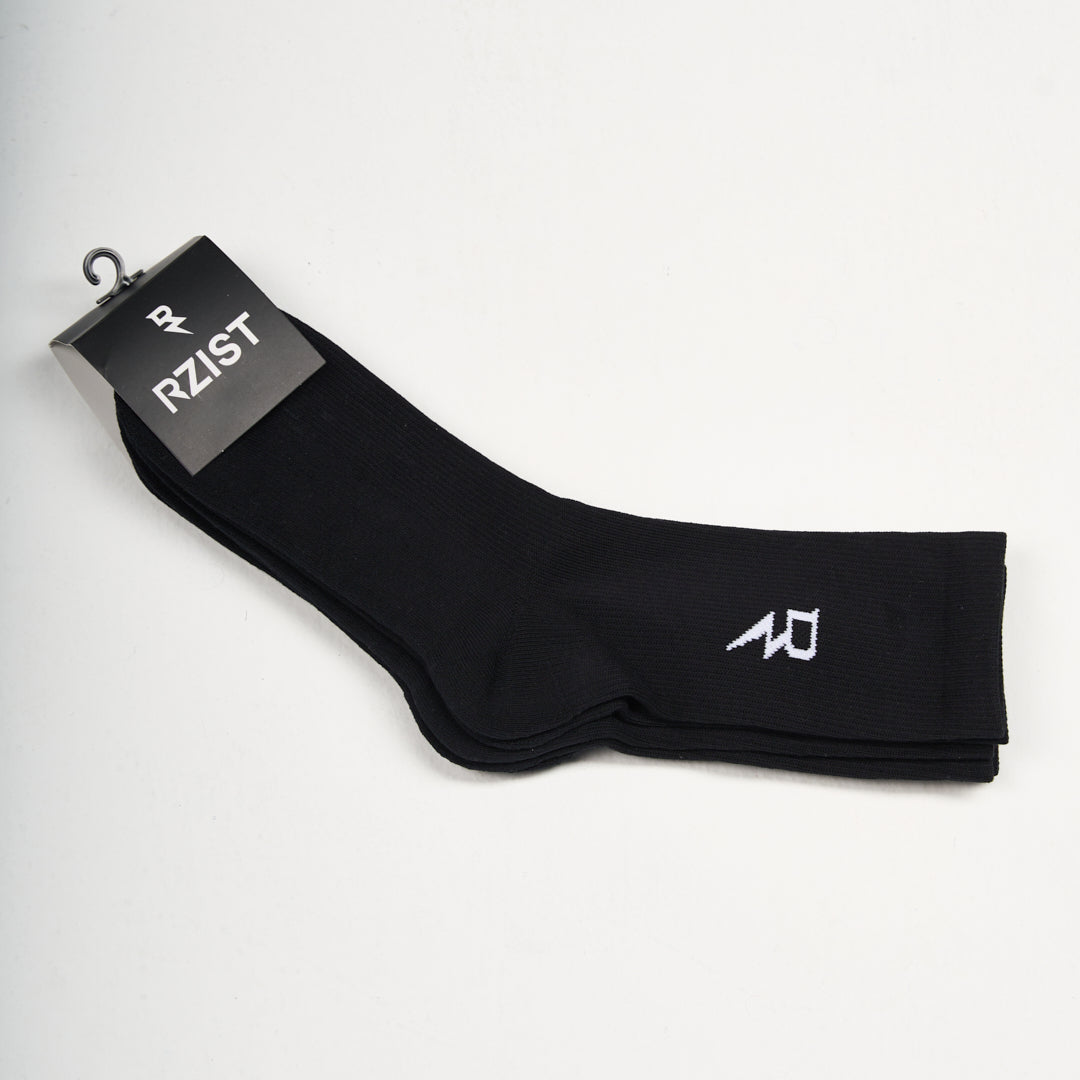 Long Crew Socks Pack of 3 - Black