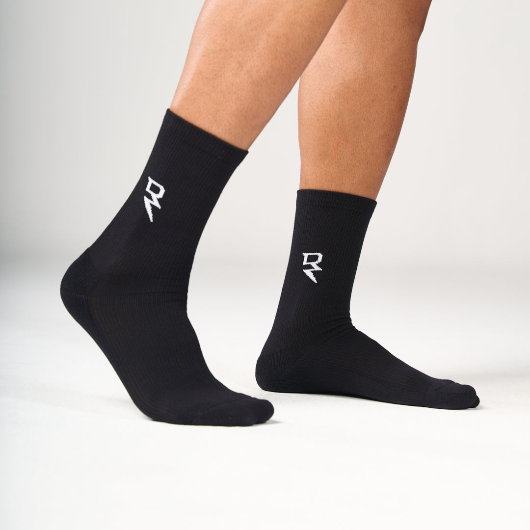 Long Crew Socks Pack of 3 - Black