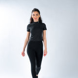 Womens Black High Neck Crop Top