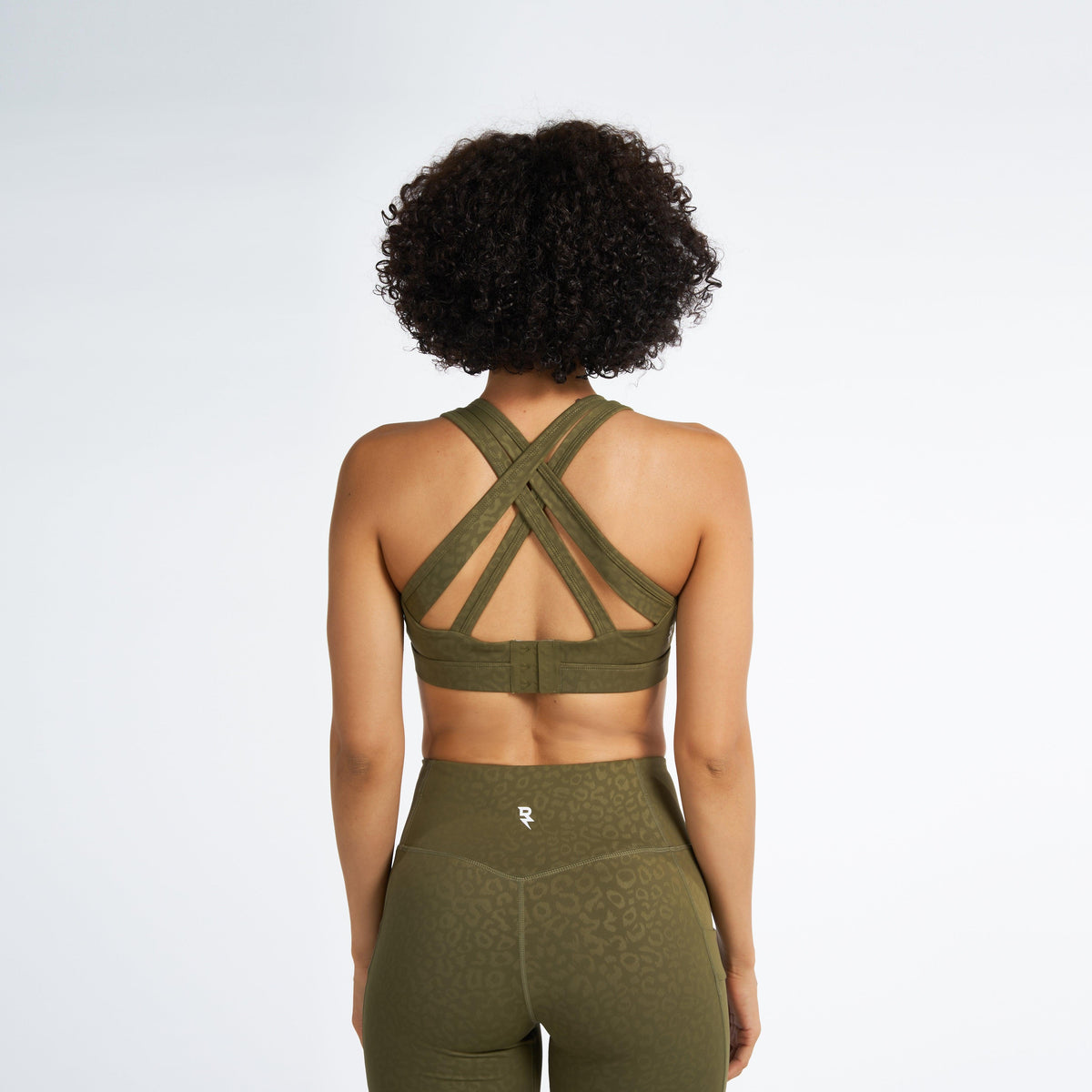 Leopard Sports Bra - Capulet Olive