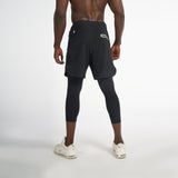 Shorts For Men’s Workout  By RZIST In Jet Black Shorts (Long Tights) - RZIST