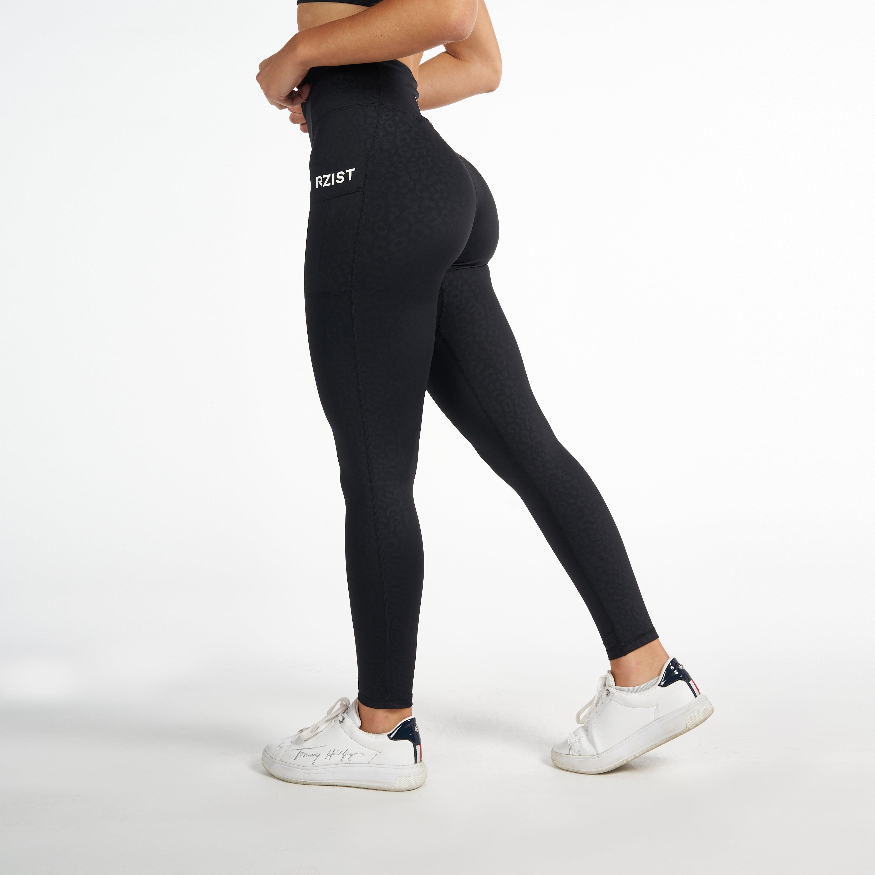 Leggings For Women's Workout RZIST Jet Black Leggings - RZIST