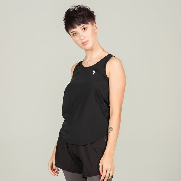 Scallop Black Tank Top