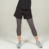 Black-Gray 2-in-1 Shorts