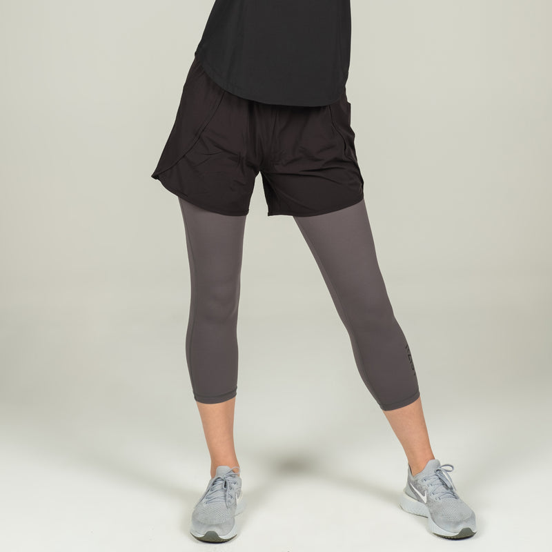 Black-Gray 2-in-1 Shorts