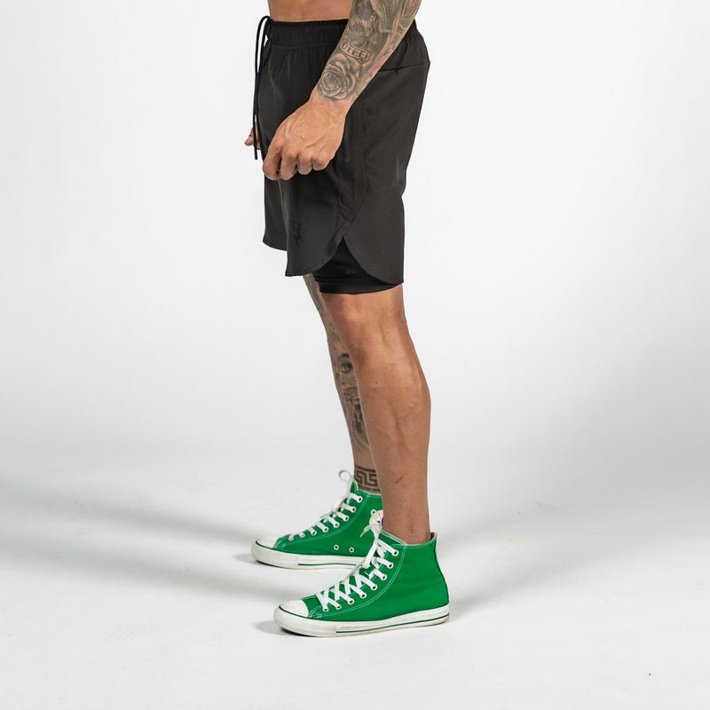 Men's 2-in-1 Night Black Shorts