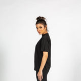 Women's Active Oversized Night Black T-shirt