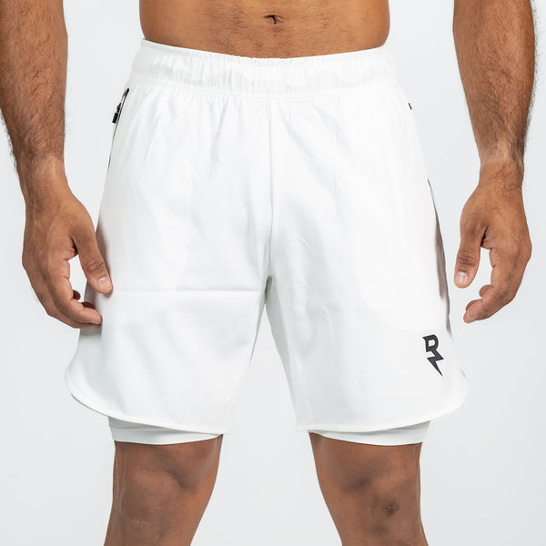 Men's 2-in-1 Crisp White Shorts