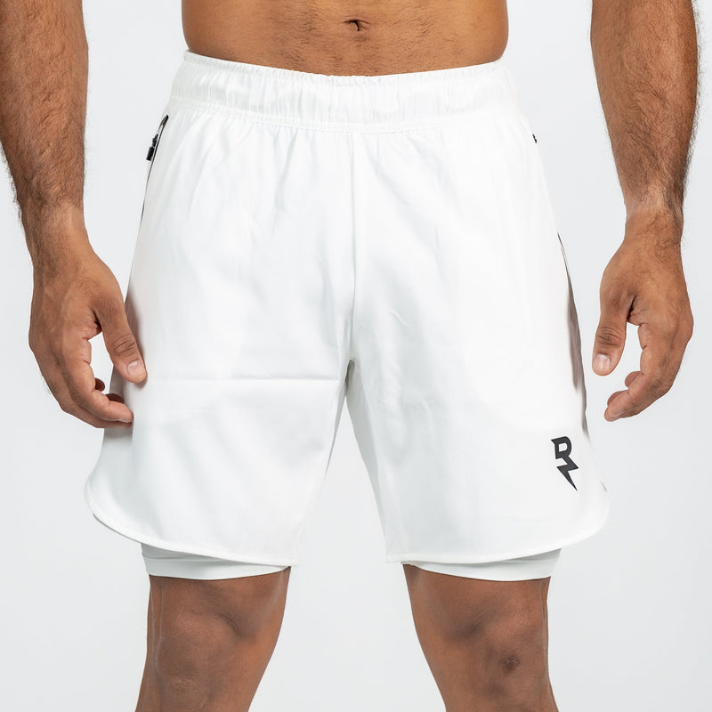 Men's 2-in-1 Crisp White Shorts