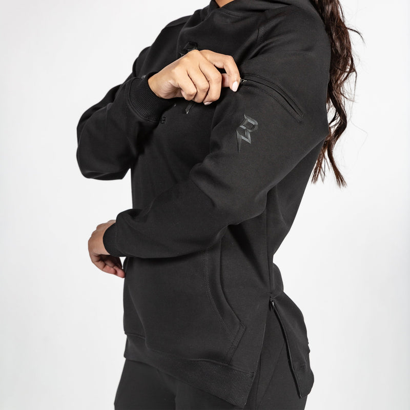 Women's Jet Black Pullover Hoodie