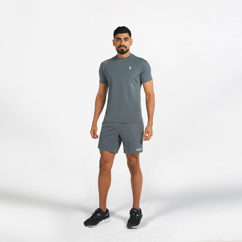 T-Shirt For Men’s Sports Wear RZIST Turbulence Grey T-Shirt - RZIST
